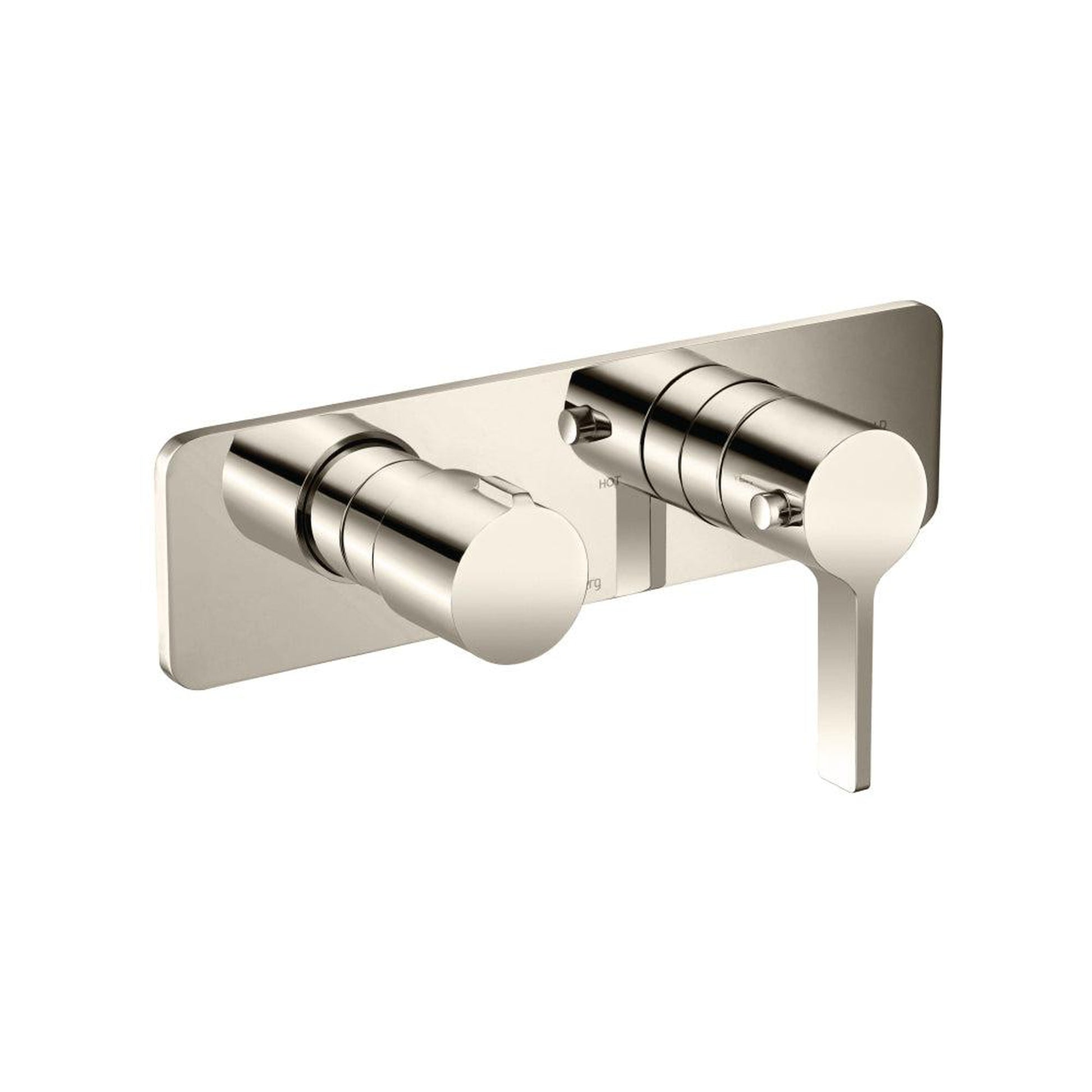 Isenberg Serie 260 3/4" Two Output Horizontal Thermostatic Shower Valve and Trim in Polished Nickel