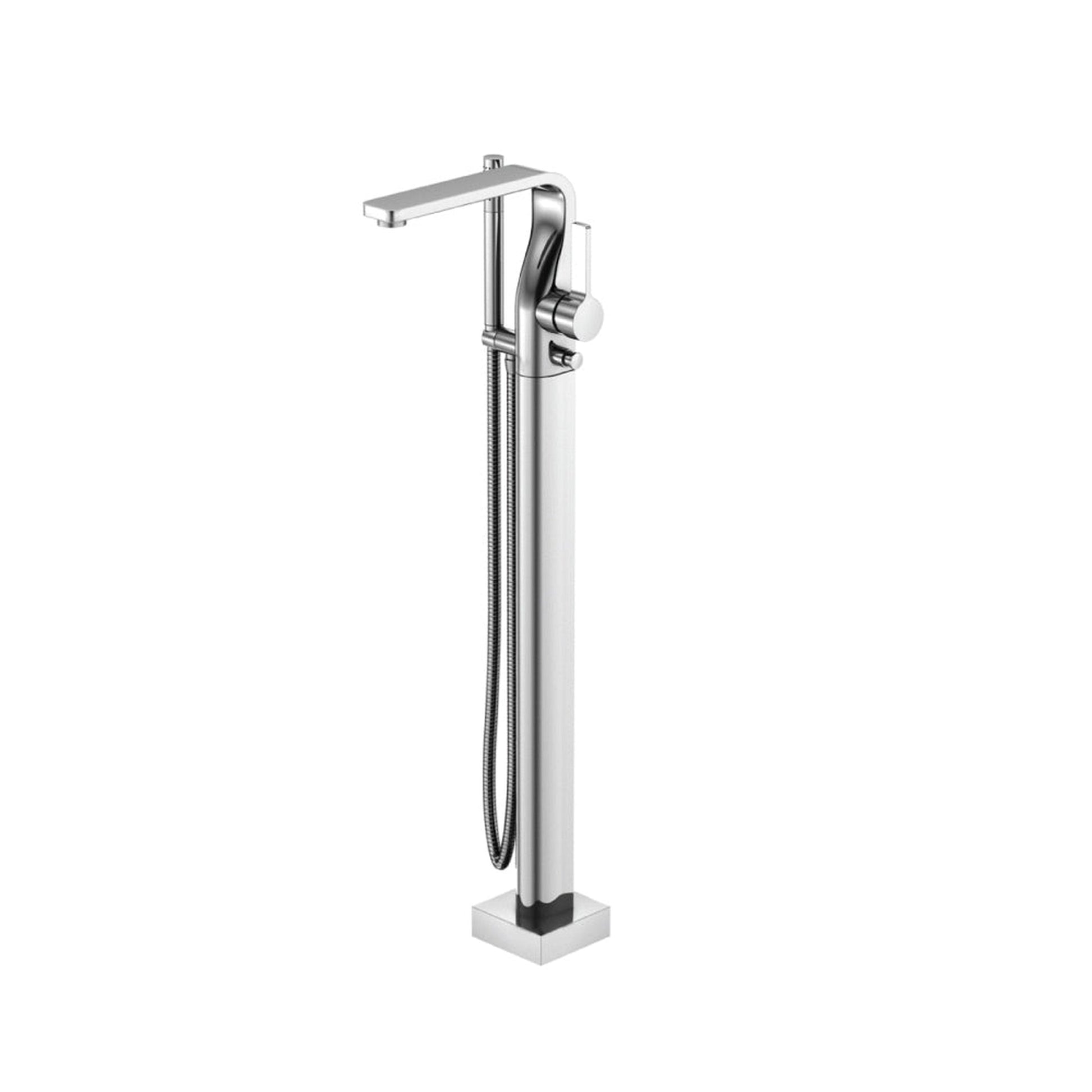 Isenberg Serie 260 Freestanding Floor Mount Bathtub / Tub Filler With Hand Shower in Brushed Nickel