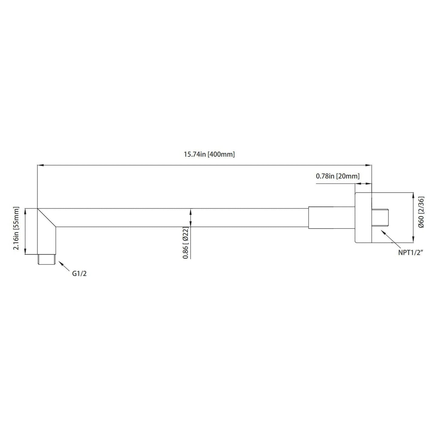 Isenberg Serie 260 Single Output Brushed Nickel PVD Wall-Mounted Shower Set With Single Function Round Rain Shower Head, Two-Handle Shower Trim and 1-Output Horizontal / Vertical Thermostatic Valve With Integrated Volume Control