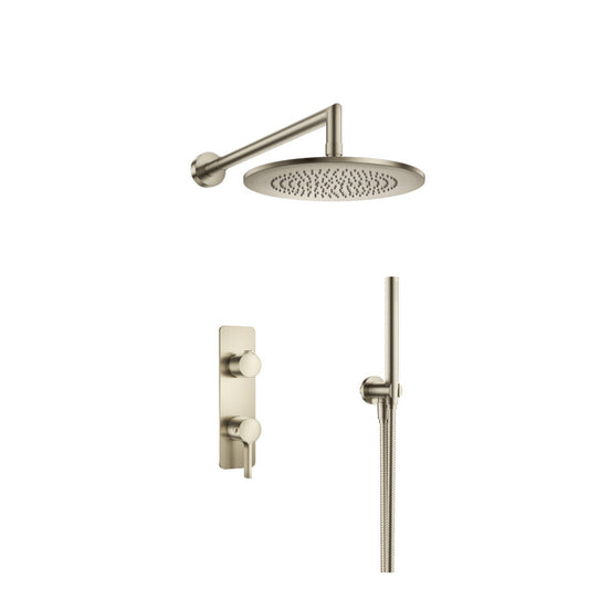 Isenberg Serie 260 Two Output Shower Set With Shower Head and Hand Held in Brushed Nickel