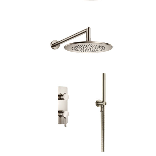 Isenberg Serie 260 Two Output Shower Set With Shower Head and Hand Held in Polished Nickel
