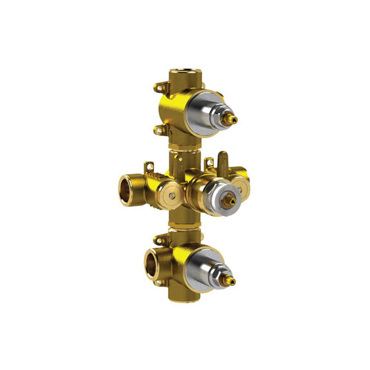 Isenberg Universal Fixtures 3/4" Four Output Thermostatic Valve in Rough Brass (TVH.4801)