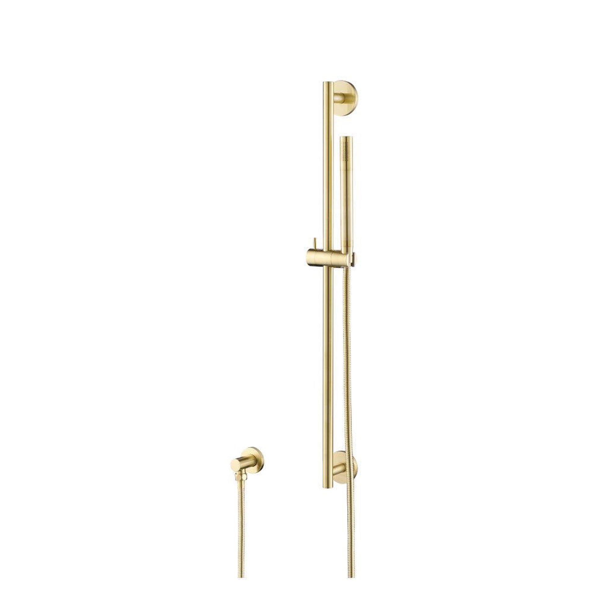 Isenberg Universal Fixtures Hand Shower Set With Slide Bar and Elbow in Satin Brass (SHS.1014SB)