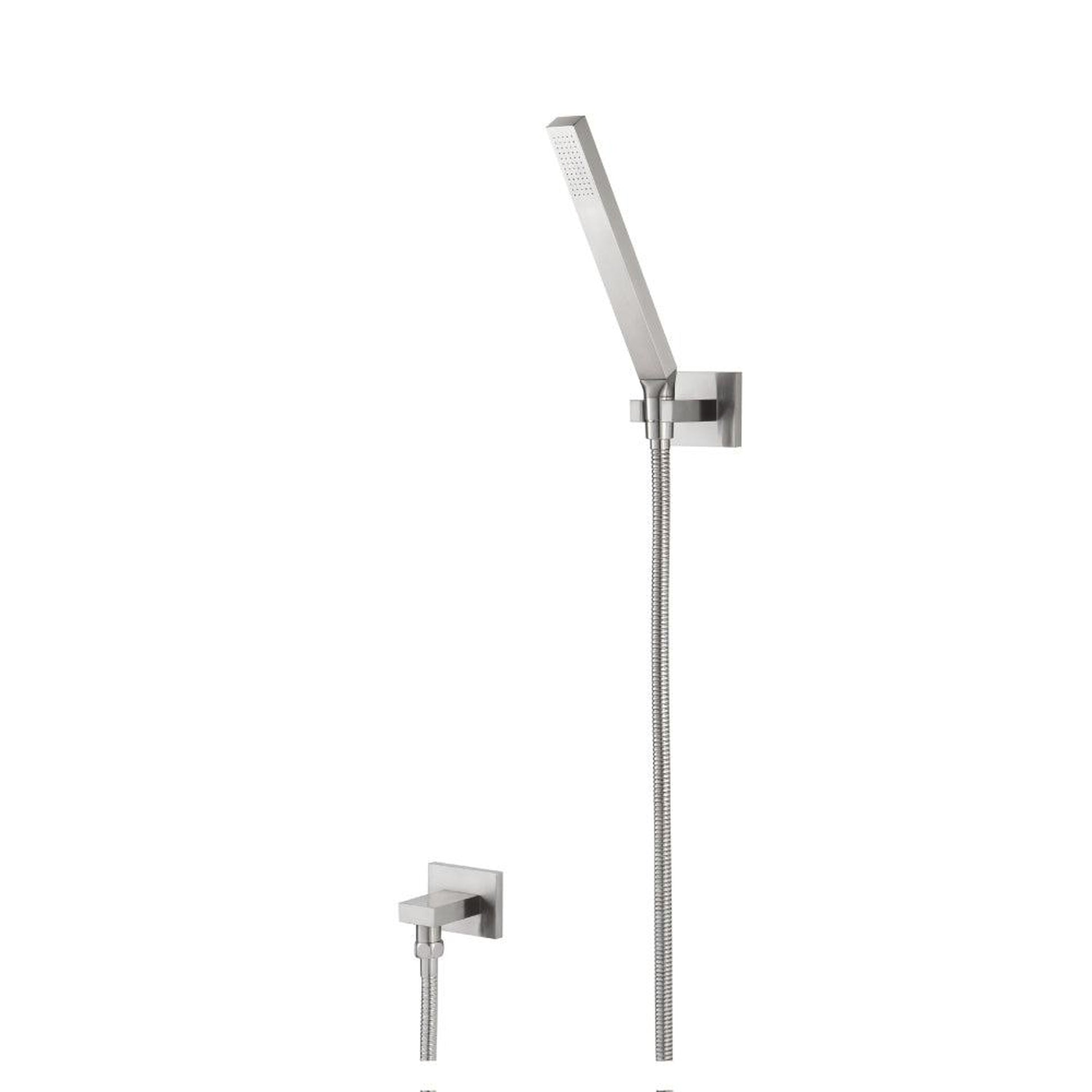 Isenberg Universal Fixtures Hand Shower Set With Wall Elbow, Holder and Hose in Brushed Nickel (HS1006BN)