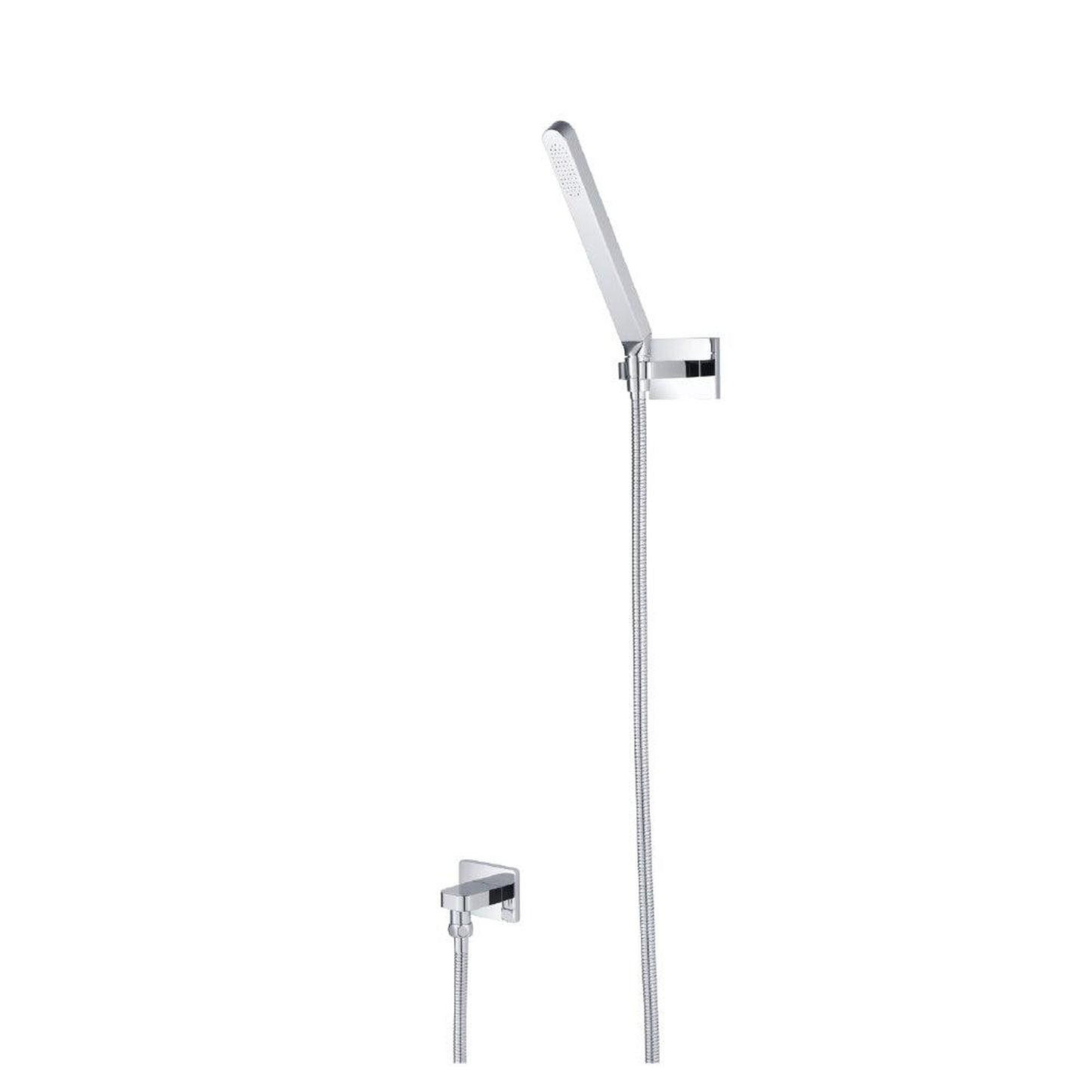 Isenberg Universal Fixtures Hand Shower Set With Wall Elbow, Holder and Hose in Chrome (HS1008CP)