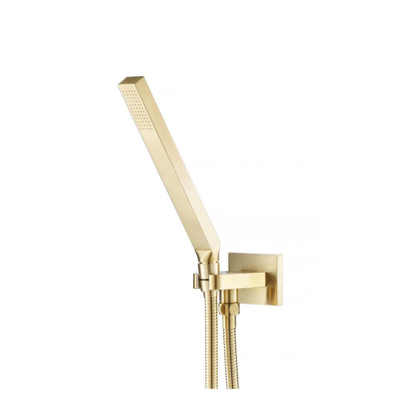 Isenberg Universal Fixtures Hand Shower Set With Wall Elbow, Holder and Hose in Satin Brass (HS1003SB)