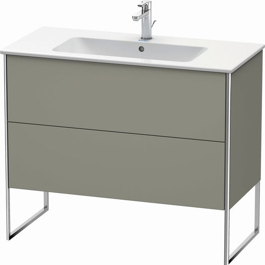 Duravit XSquare 40" Stone Gray Two Drawer Floorstanding Vanity Unit (XS444709292)