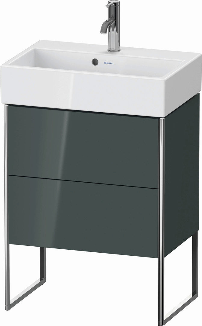 Duravit XSquare 23" Dolomite Gray Two Drawer Floorstanding Vanity Unit (XS447803838)