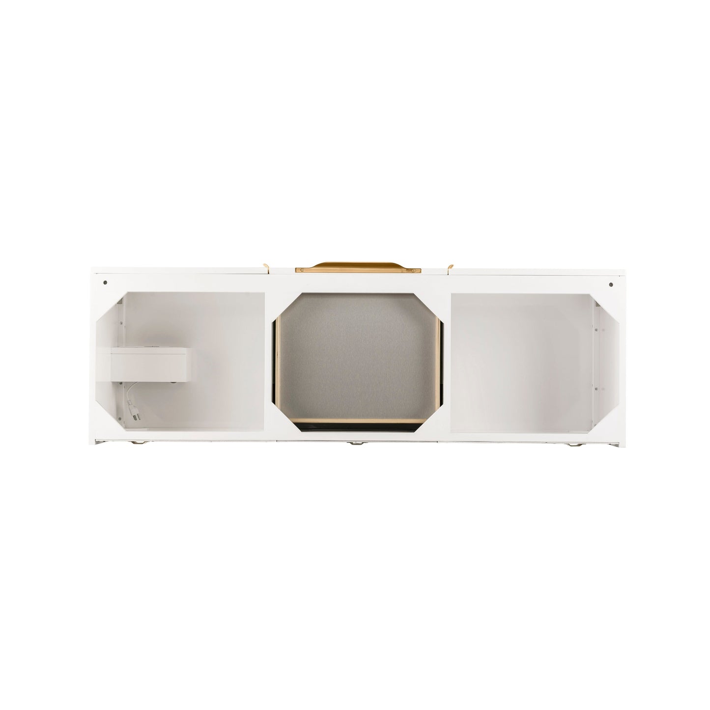 James Martin Columbia 59" Double Vanity, Glossy White, Radiant Gold