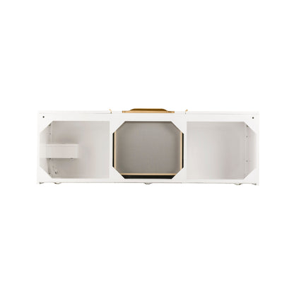 James Martin Mercer Island 59" Double Vanity, Glossy White, Radiant Gold