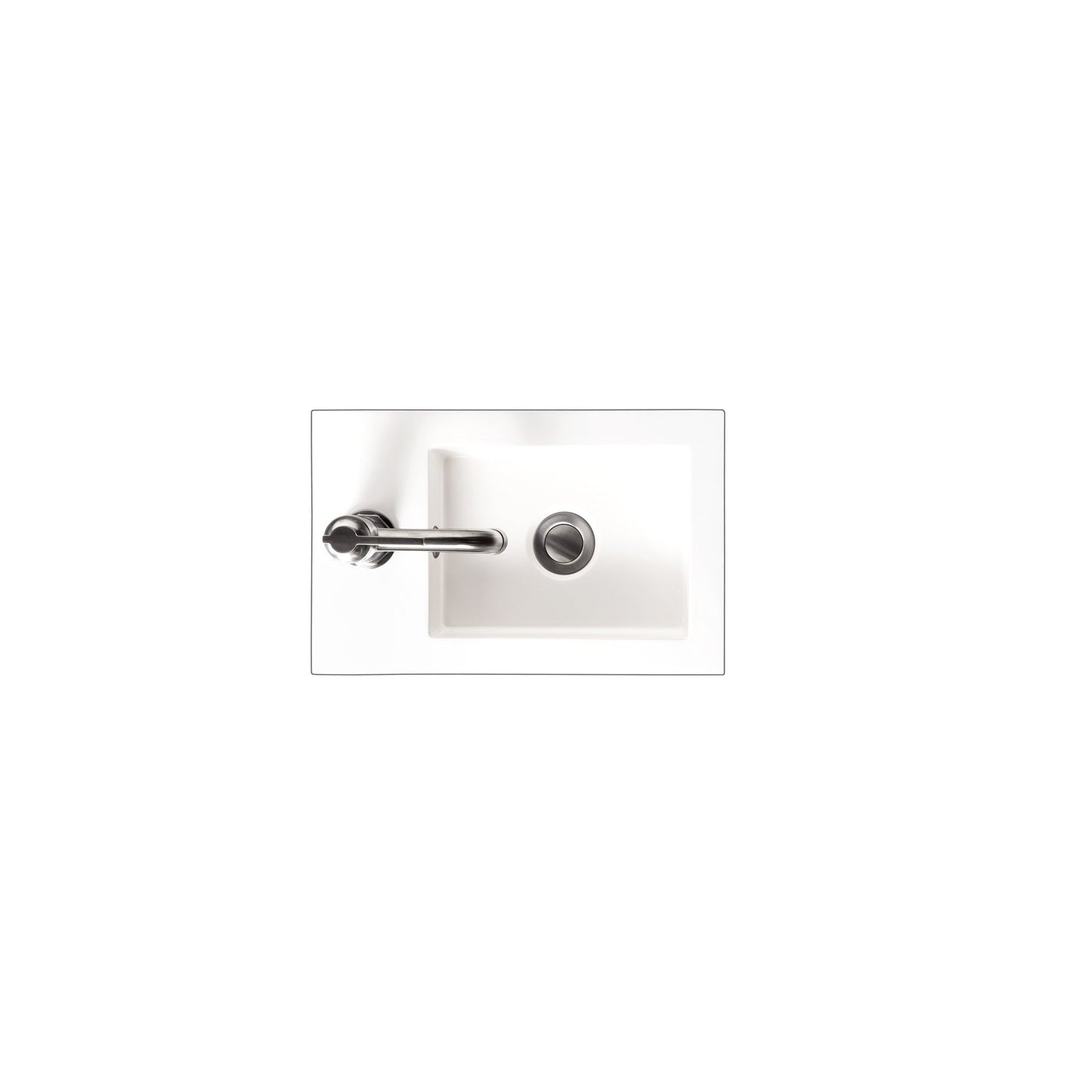 James Martin Vanities 16" W x 10" D White Glossy Composite Countertop Sink