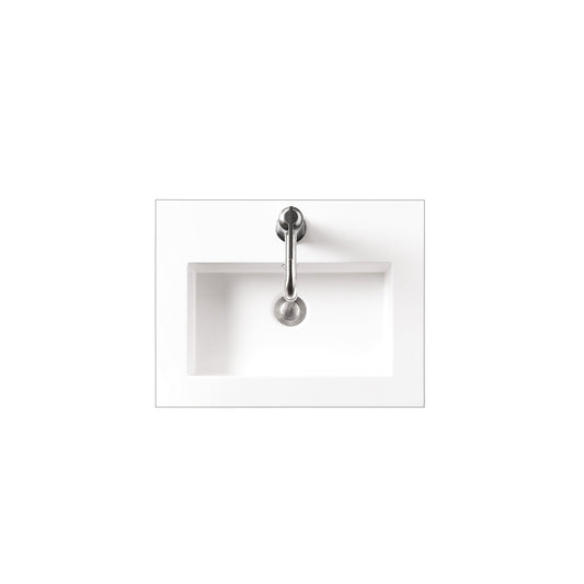James Martin Vanities 20" W x 15.4" D White Glossy Composite Countertop Sink