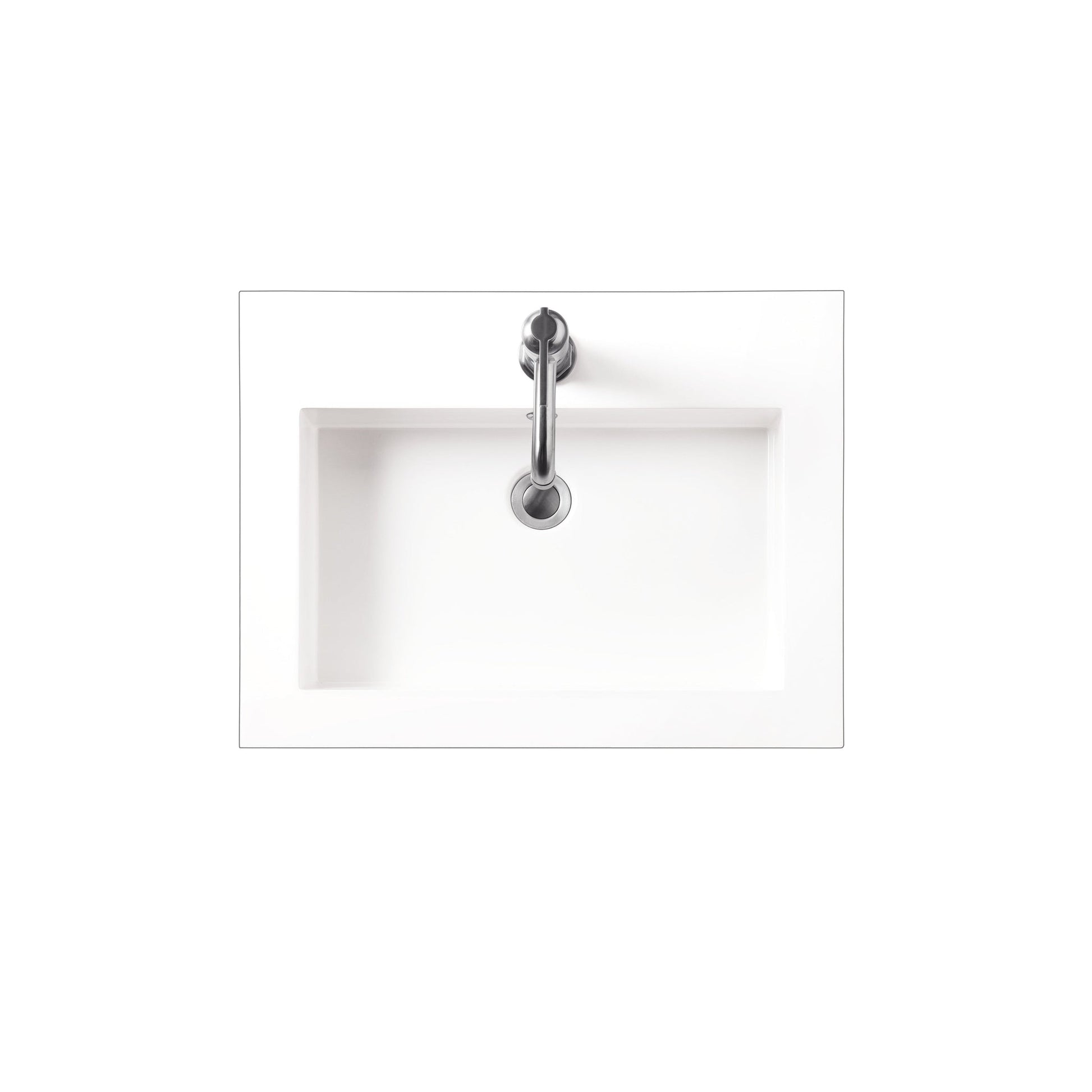 James Martin Vanities 24" W x 18" D White Glossy Composite Countertop Sink