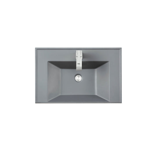 James Martin Vanities 28" Modern Grey Single Sink Top