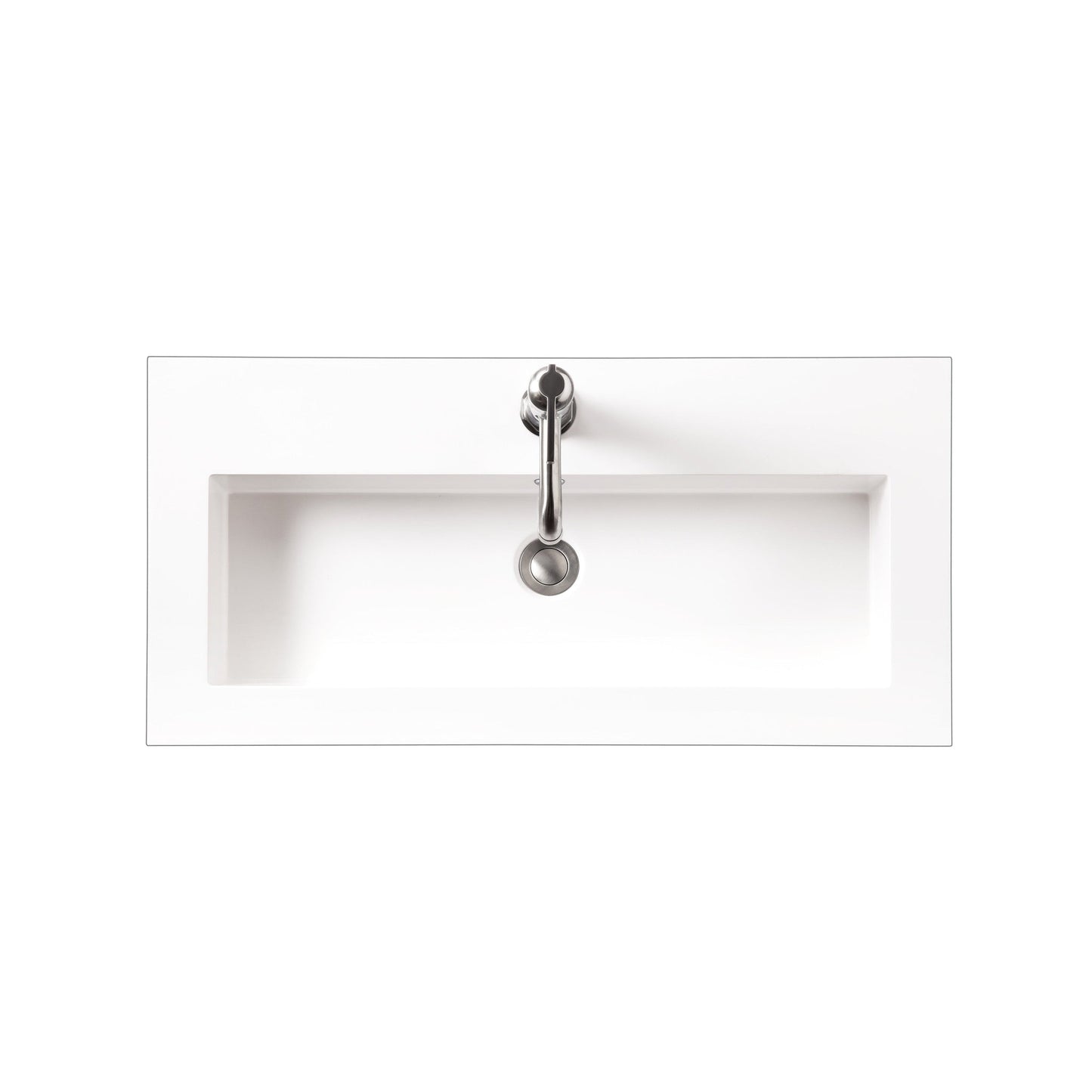 James Martin Vanities 32" W x 15.4" D White Glossy Composite Countertop Sink