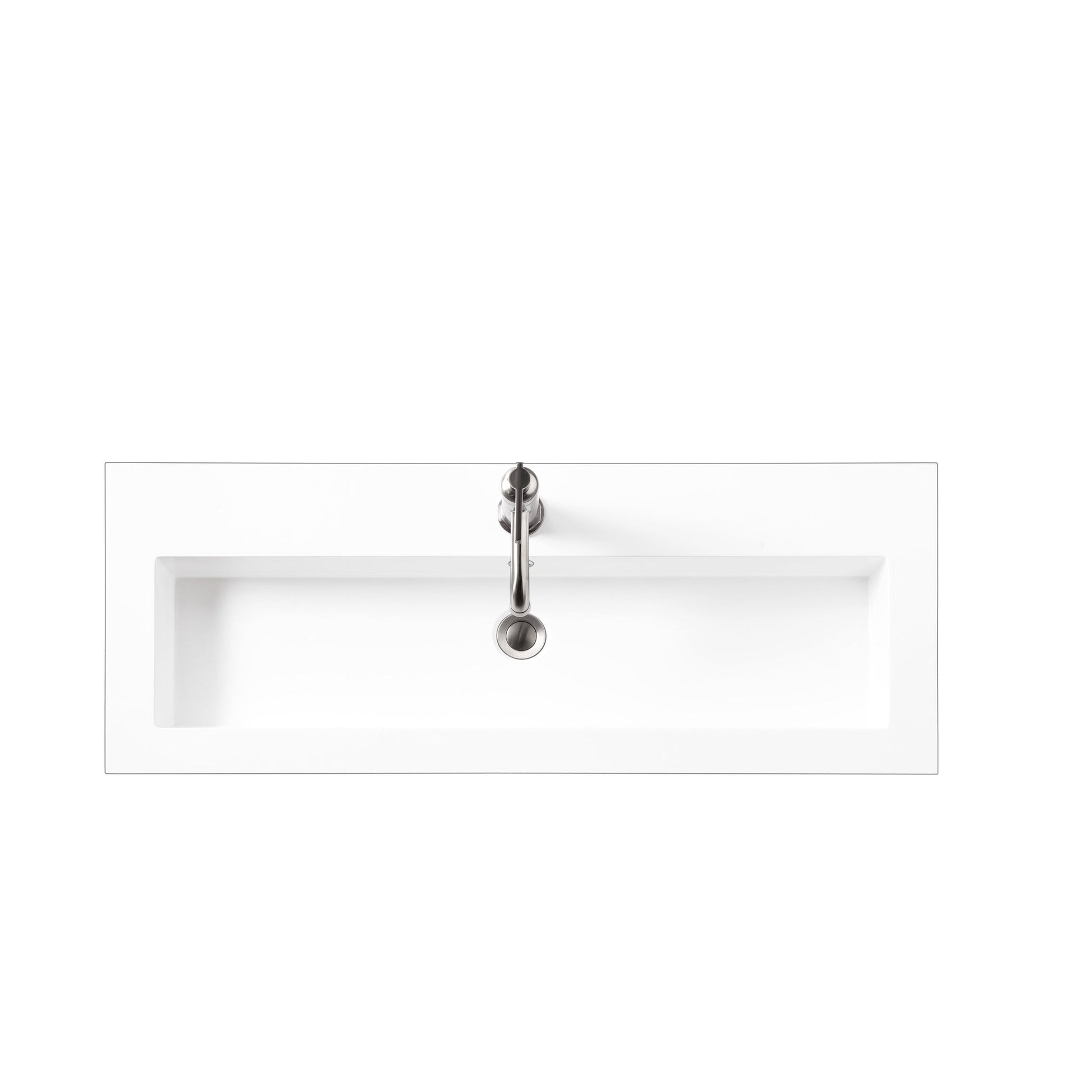James Martin Vanities 40" W x 15.4" D White Glossy Composite Countertop Sink