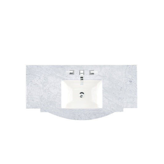 James Martin Vanities 46" Carrara White Single Top With Sink