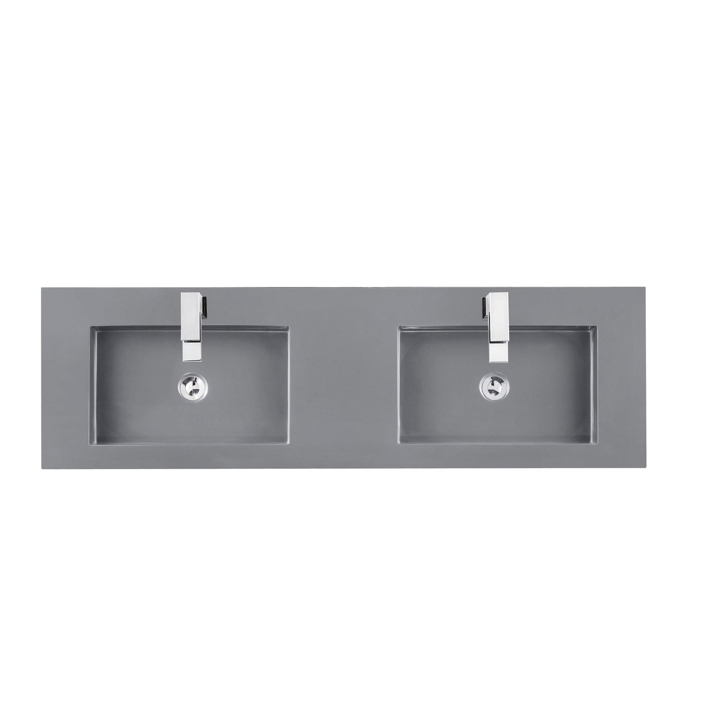 James Martin Vanities 59" Dusk Grey Glossy Finish Composite Stone Double Top