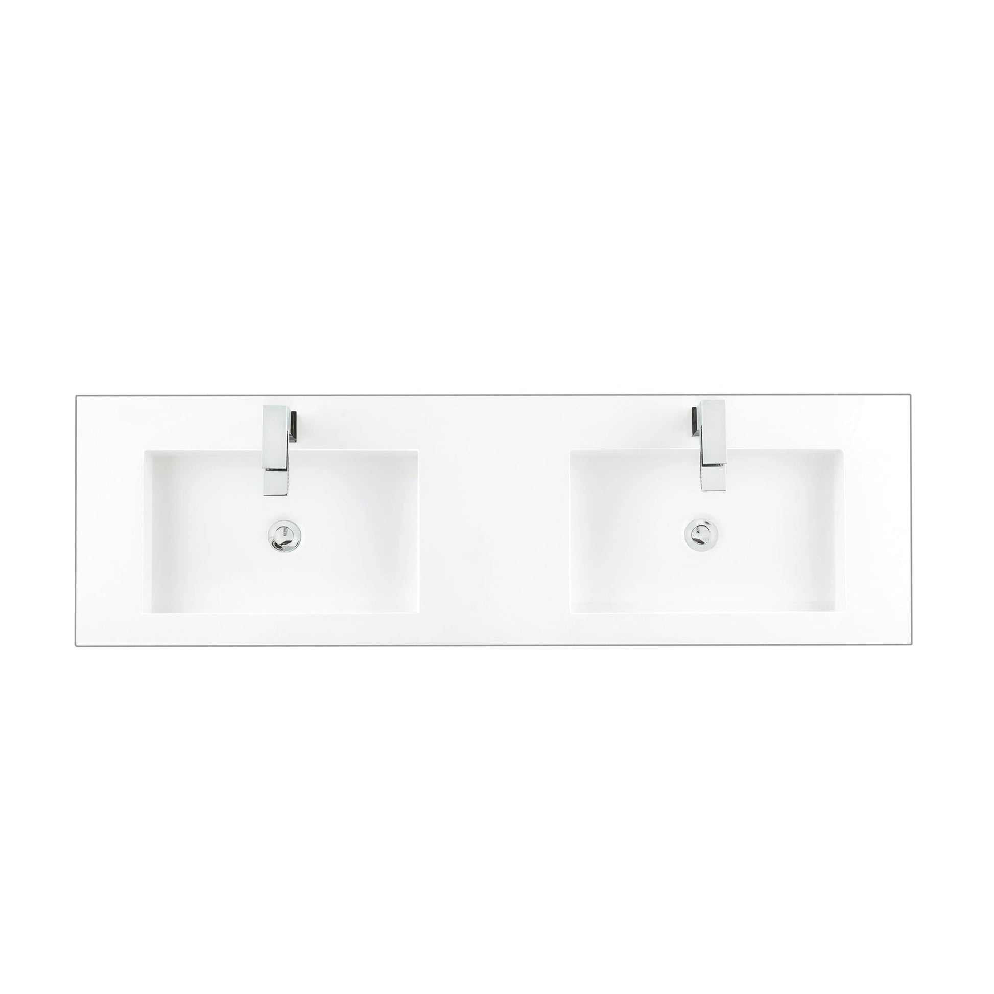 James Martin Vanities 59" Glossy White Finish Composite Stone Double Top