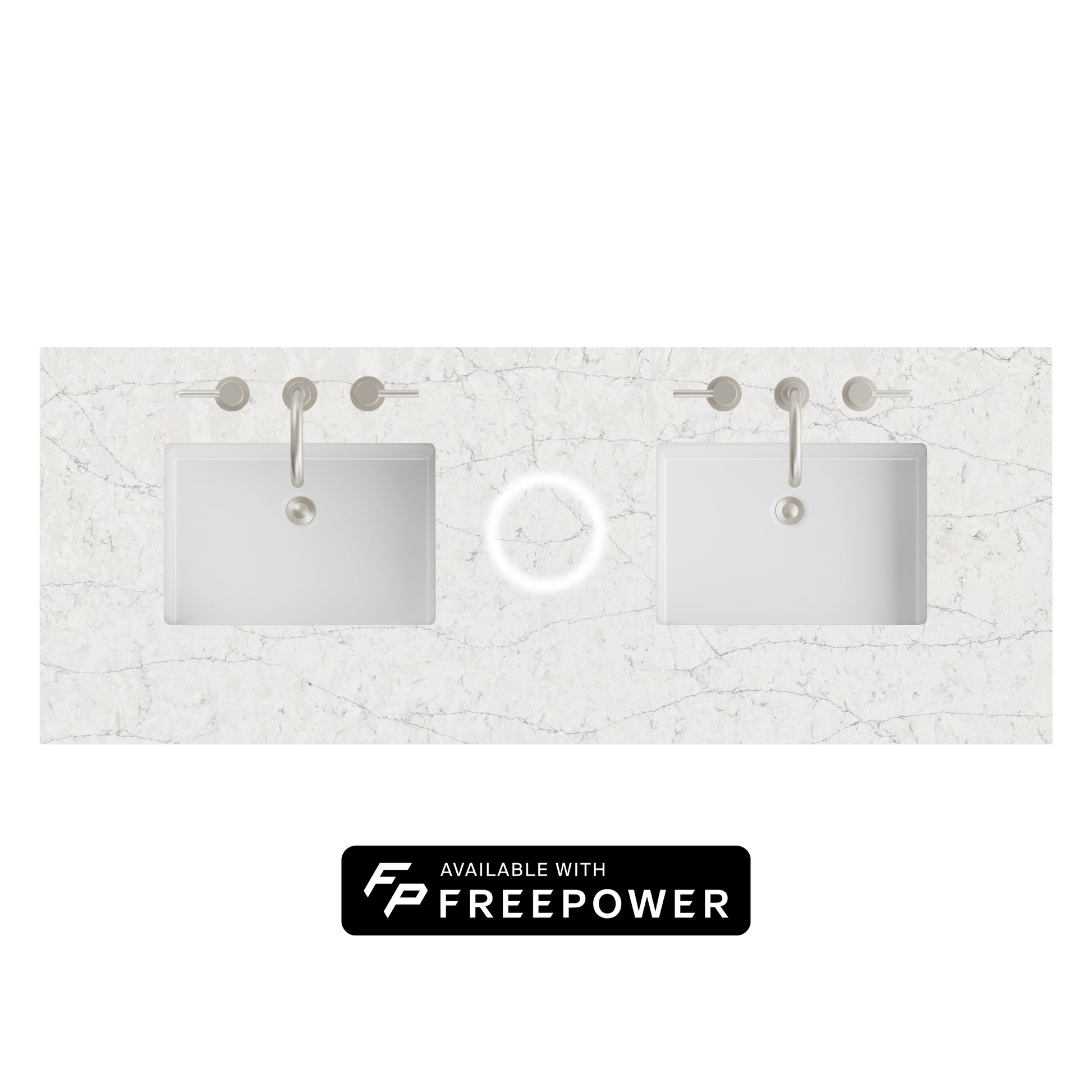 James Martin Vanities 60" Eternal Jasmine Pearl Double 3cm Top With Sink and FreePower Wireless Charger