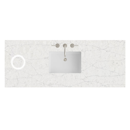 James Martin Vanities 60" Eternal Jasmine Pearl Single 3cm Top With Sink and FreePower Wireless Charger