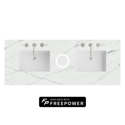 James Martin Vanities 60" Ethereal Noctis Double 3cm Top With Sink and FreePower Wireless Charger