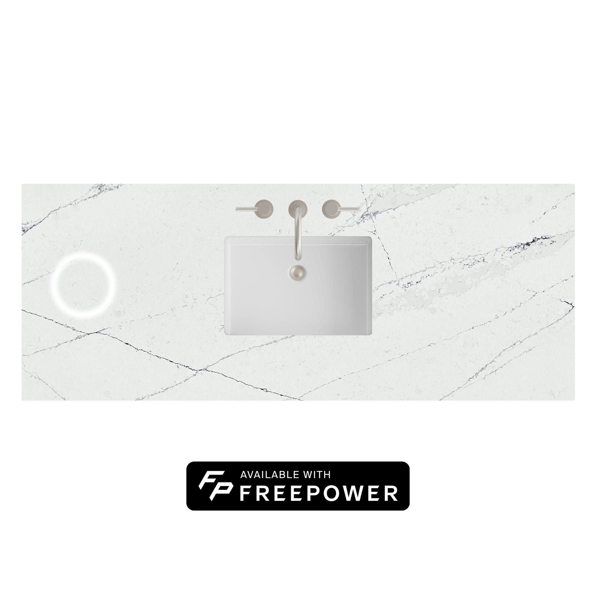James Martin Vanities 60" Ethereal Noctis Single 3cm Top With Sink and FreePower Wireless Charger