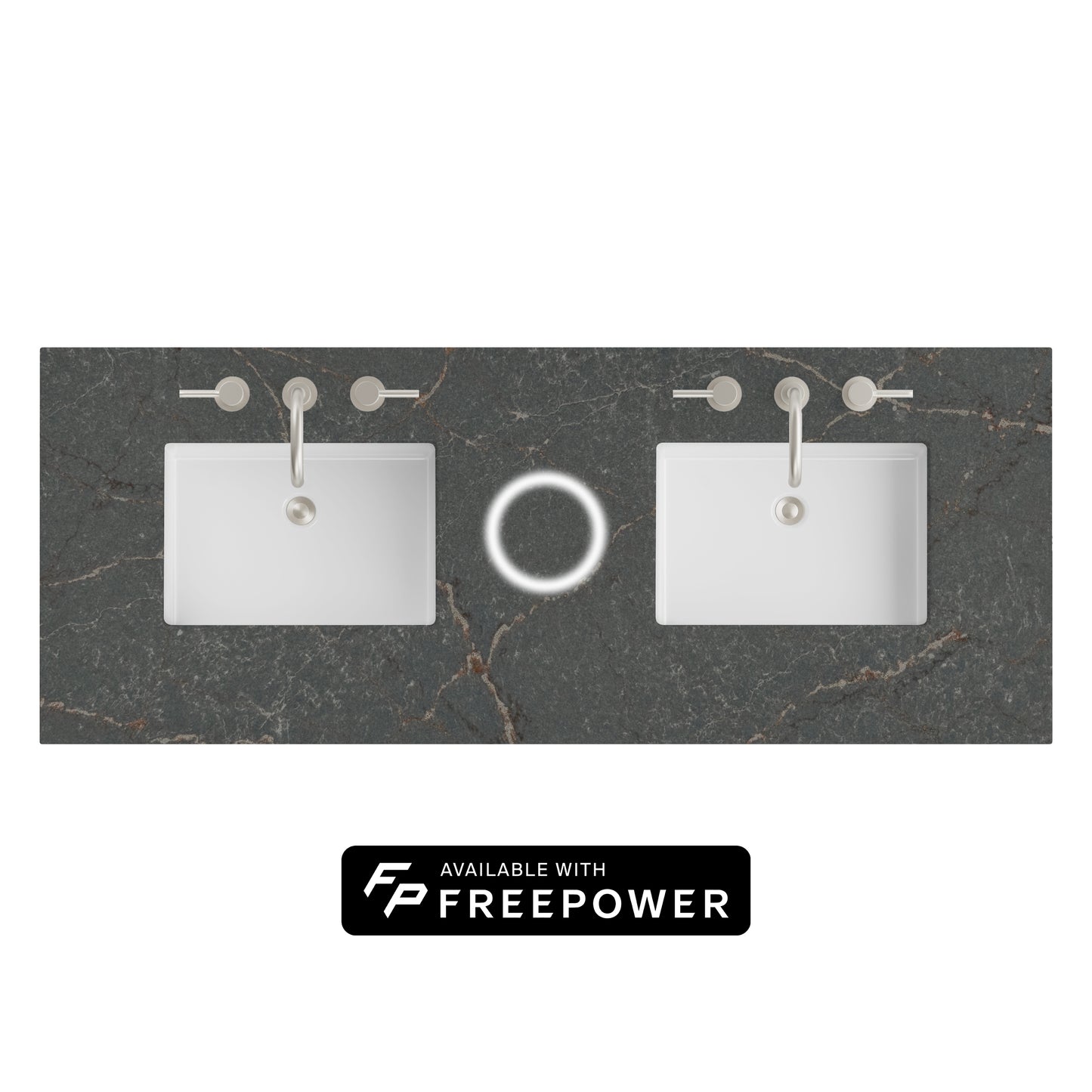 James Martin Vanities 60" Parisien Bleu Double 3cm Top With Sink and FreePower Wireless Charger