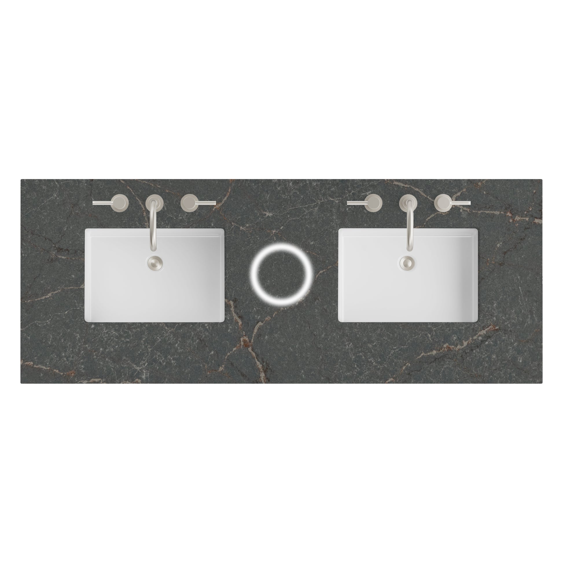 James Martin Vanities 60" Parisien Bleu Double 3cm Top With Sink and FreePower Wireless Charger