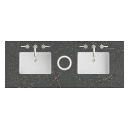 James Martin Vanities 60" Parisien Bleu Double 3cm Top With Sink and FreePower Wireless Charger