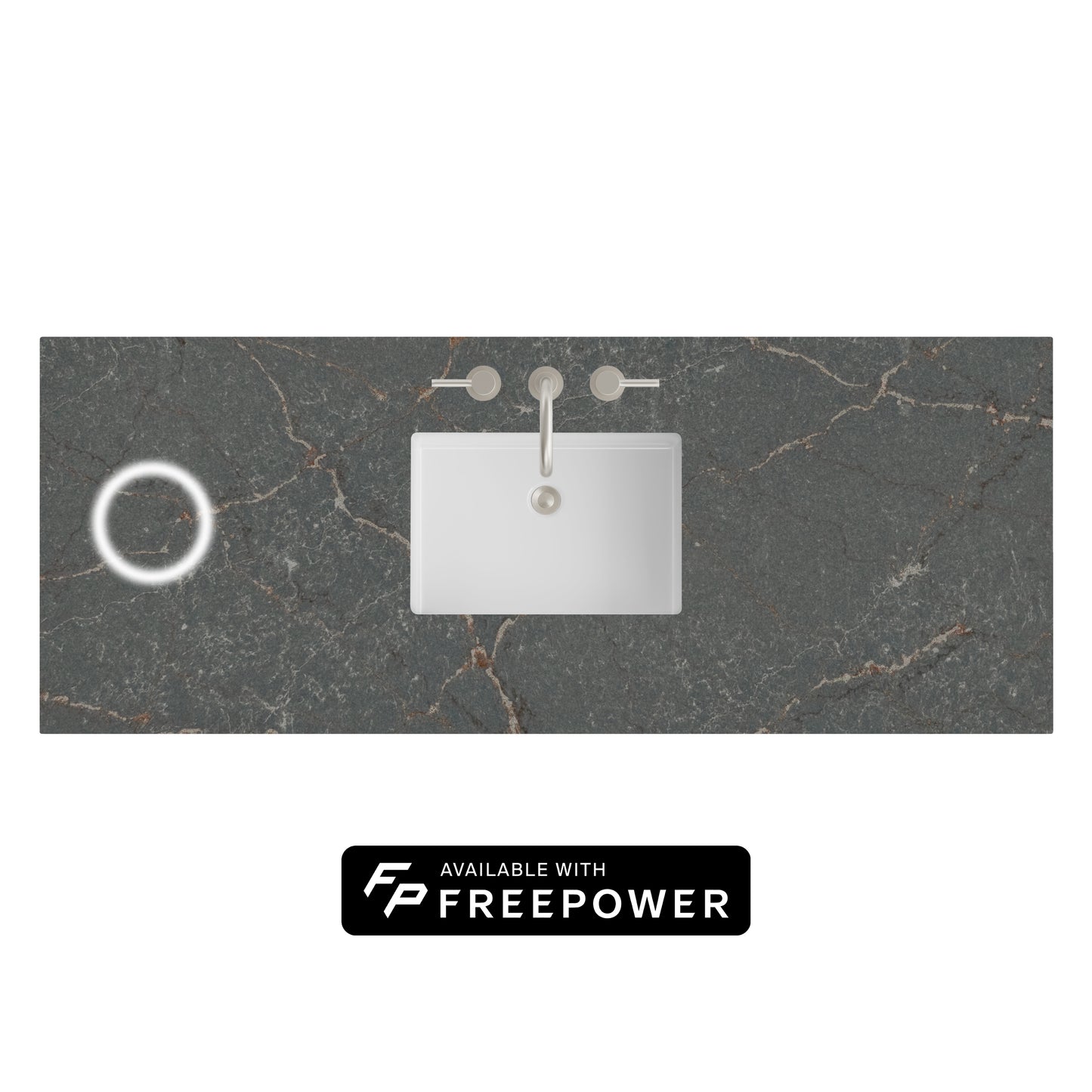 James Martin Vanities 60" Parisien Bleu Single 3cm Top With Sink and FreePower Wireless Charger
