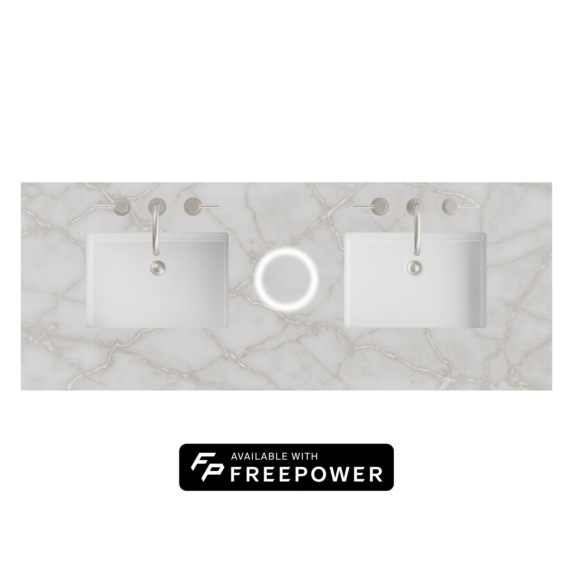 James Martin Vanities 60" Victorian Silver Double 3cm Top With Sink and FreePower Wireless Charger