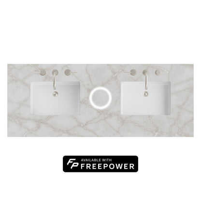 James Martin Vanities 60" Victorian Silver Double 3cm Top With Sink and FreePower Wireless Charger