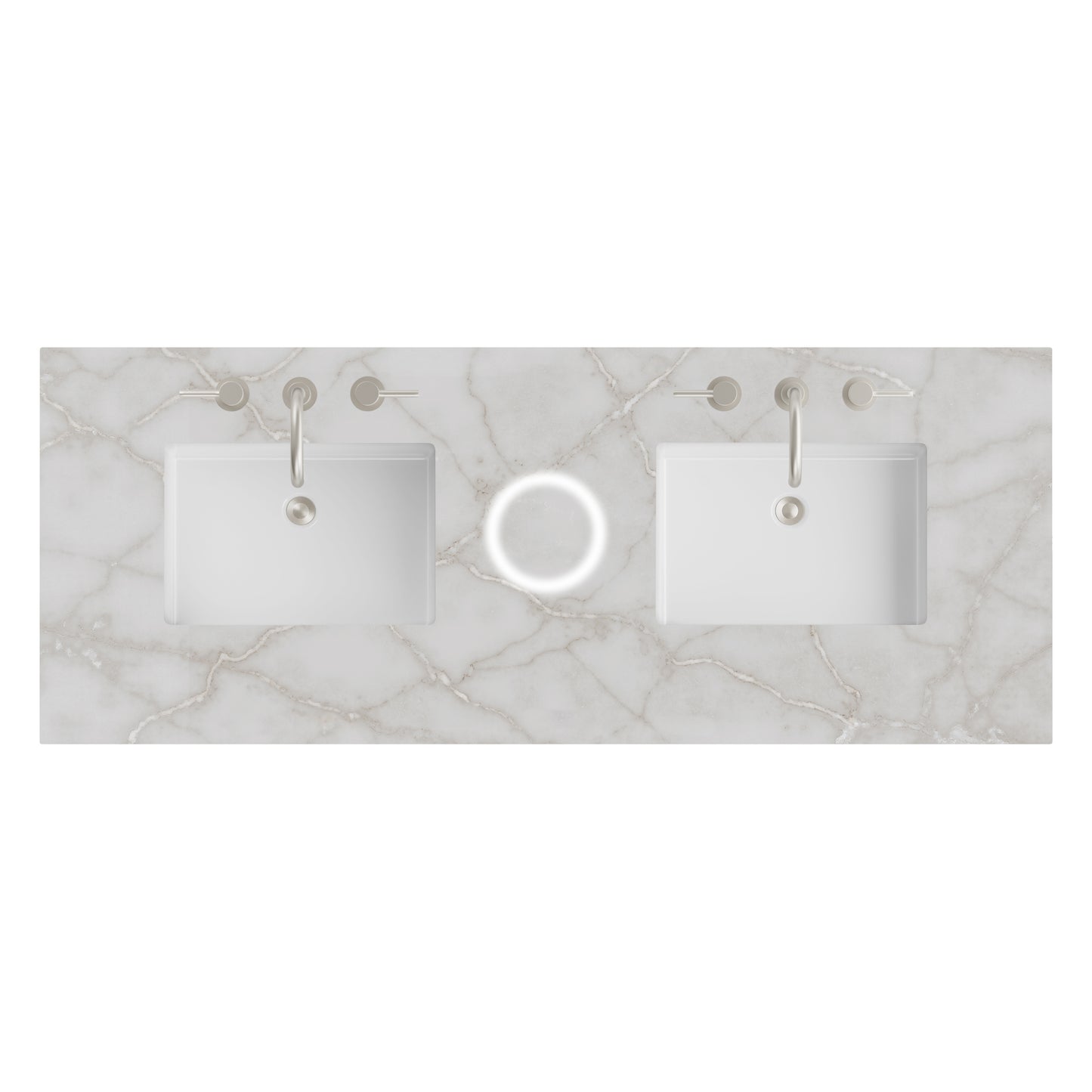 James Martin Vanities 60" Victorian Silver Double 3cm Top With Sink and FreePower Wireless Charger