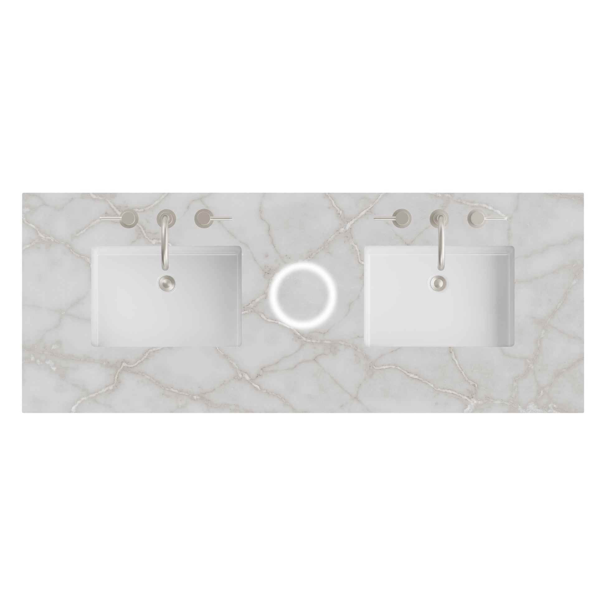 James Martin Vanities 60" Victorian Silver Double 3cm Top With Sink and FreePower Wireless Charger