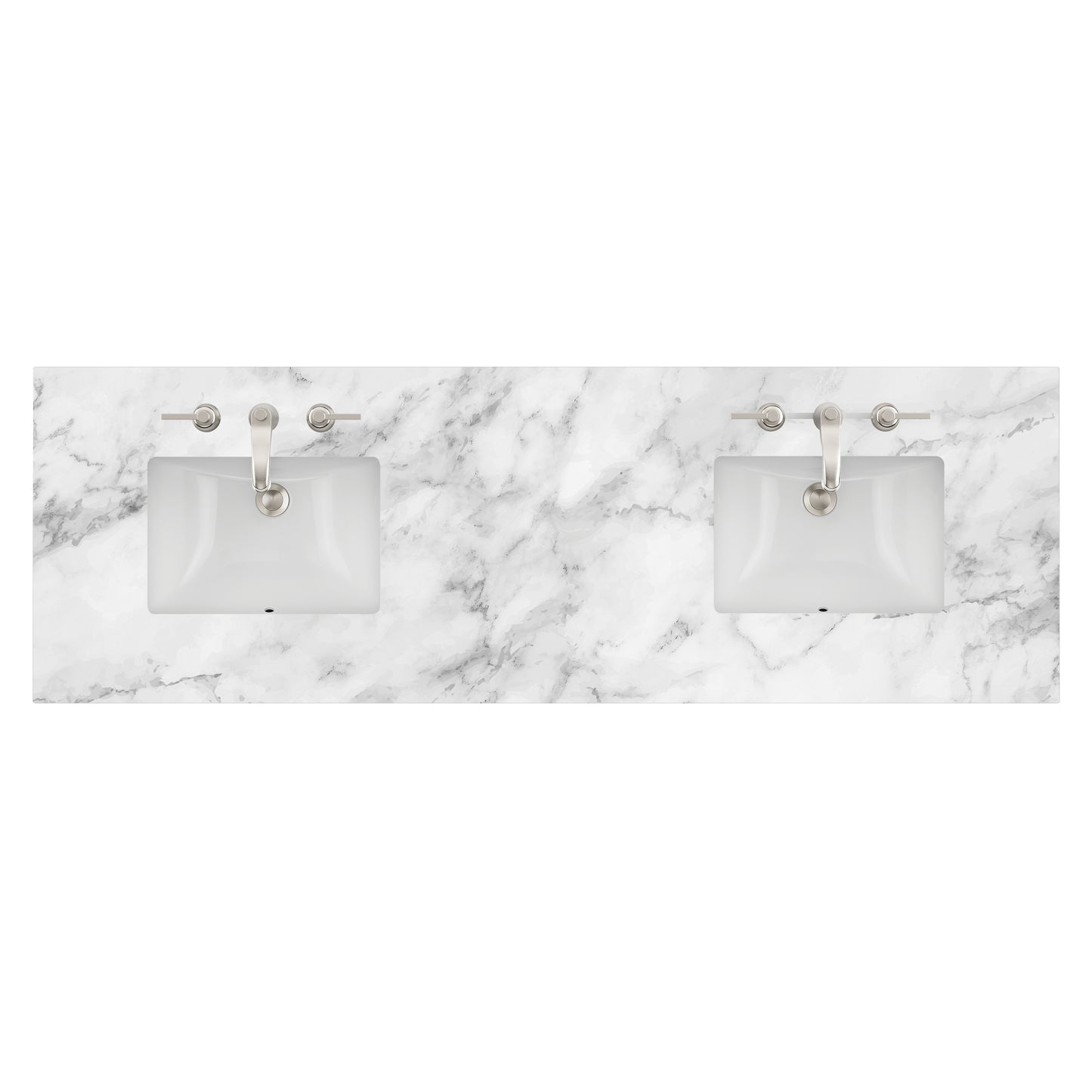 James Martin Vanities 72" Carrara White Double 3cm Top With Sink