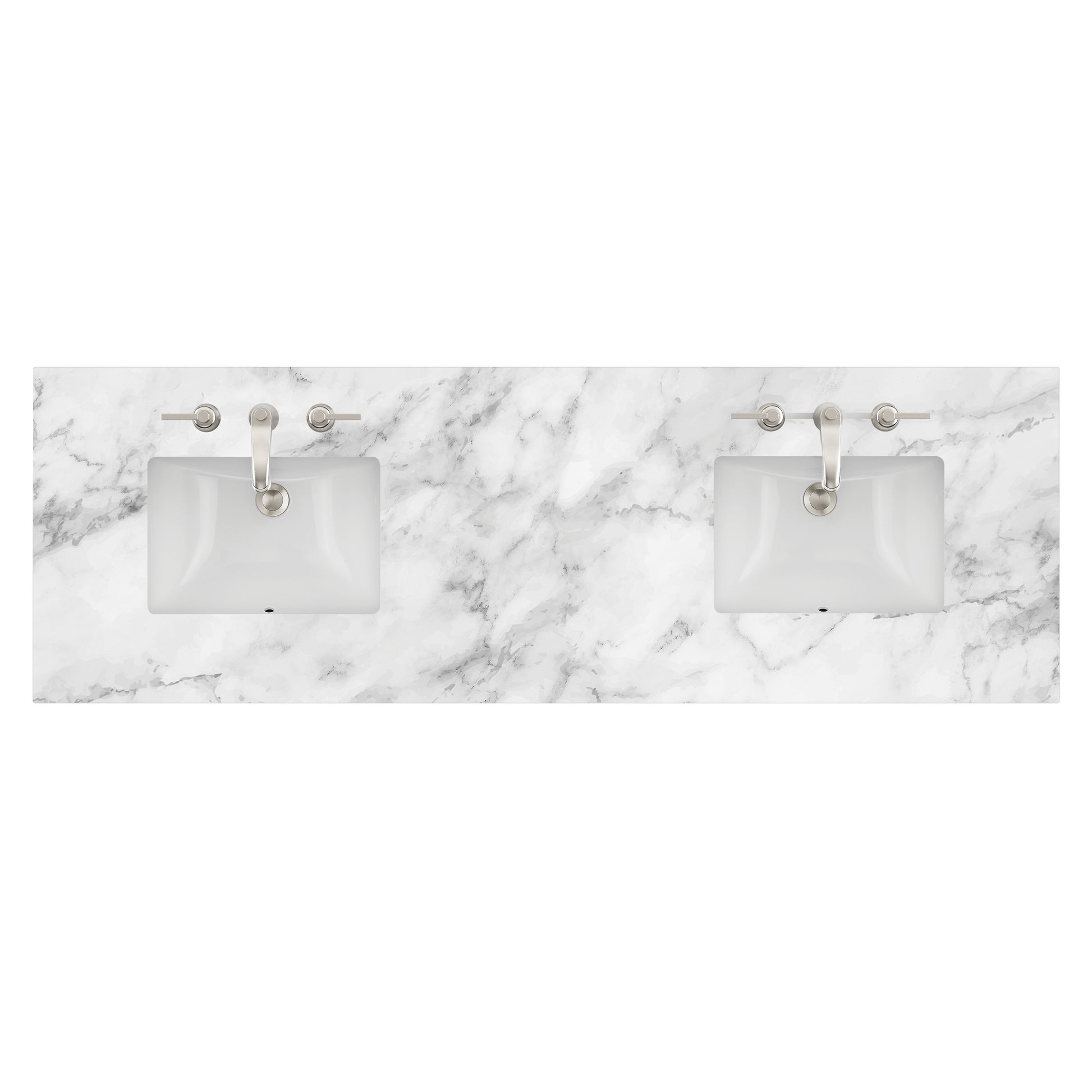 James Martin Vanities 72" Carrara White Double 3cm Top With Sink