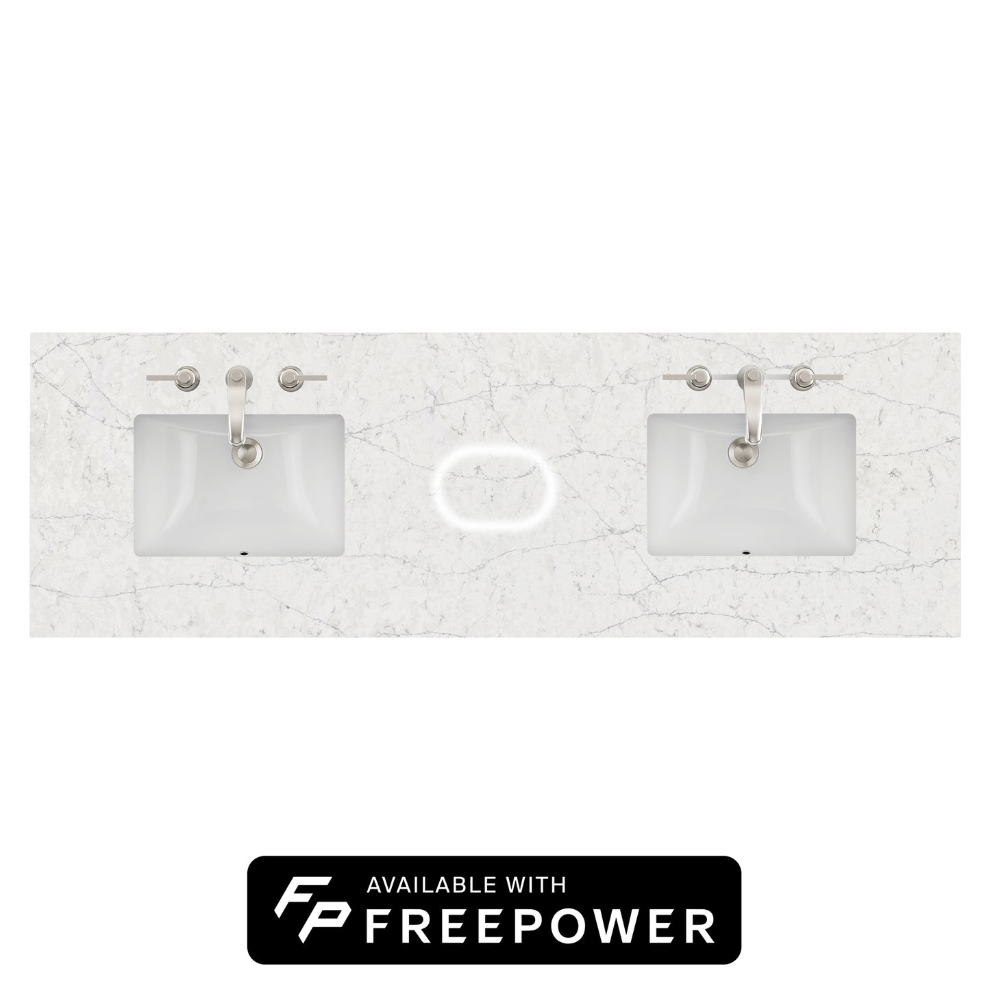 James Martin Vanities 72" Eternal Jasmine Pearl Double 3cm Top With Sink and FreePower Wireless Charger (040)