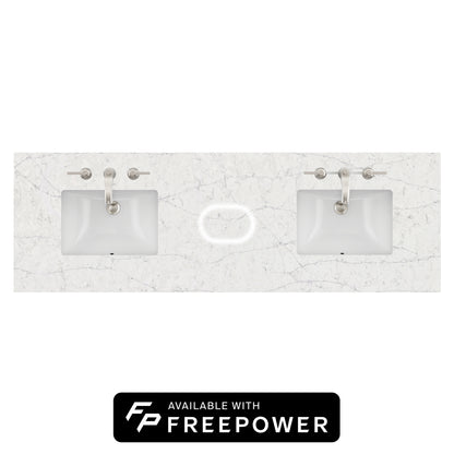 James Martin Vanities 72" Eternal Jasmine Pearl Double 3cm Top With Sink and FreePower Wireless Charger (040)