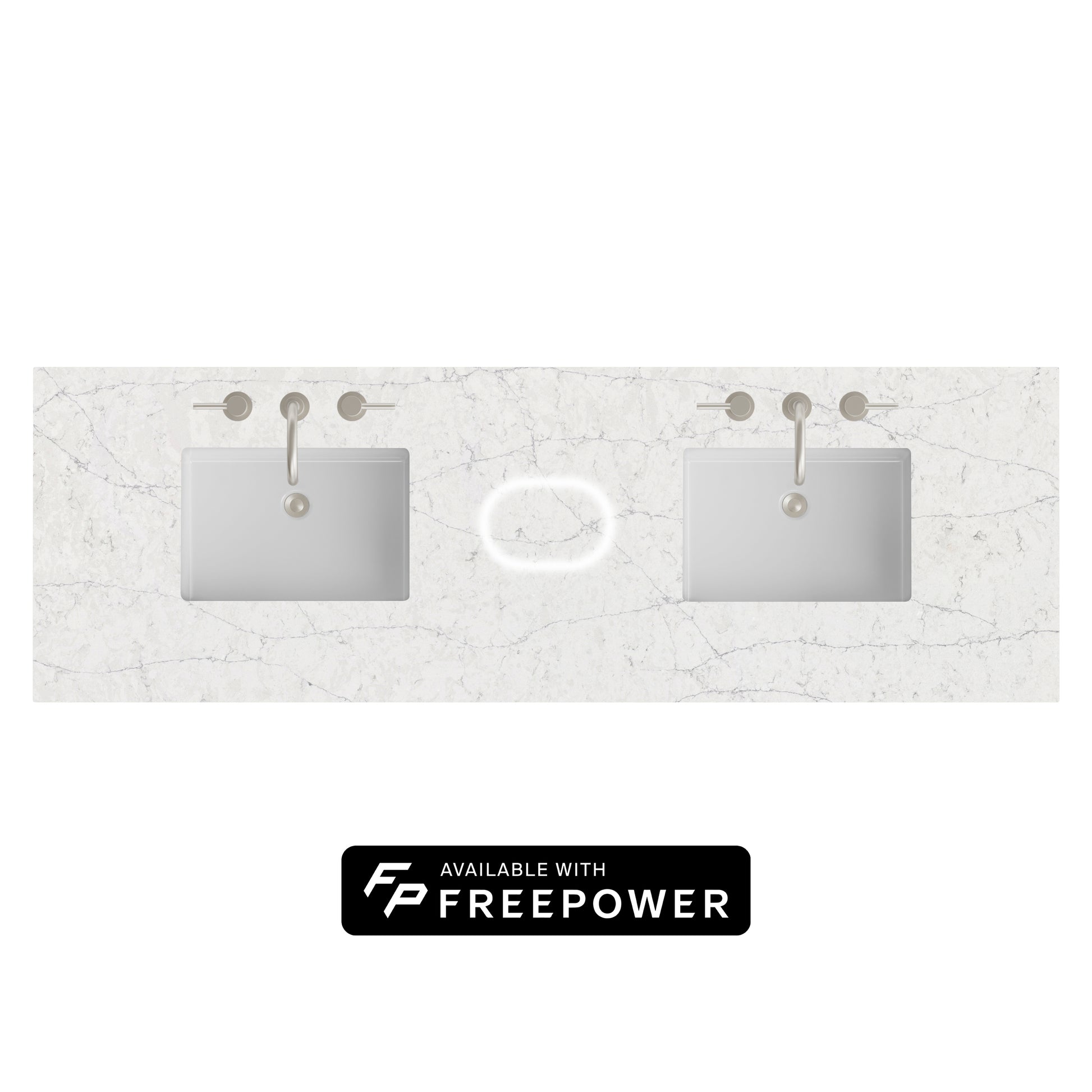 James Martin Vanities 72" Eternal Jasmine Pearl Double 3cm Top With Sink and FreePower Wireless Charger