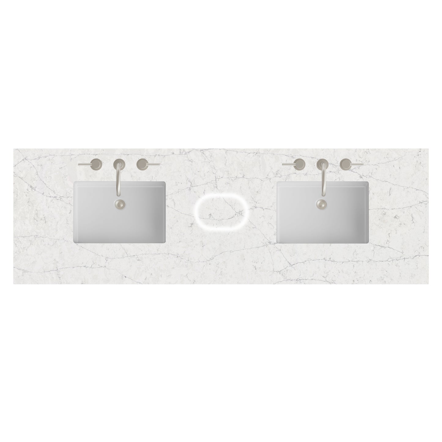 James Martin Vanities 72" Eternal Jasmine Pearl Double 3cm Top With Sink and FreePower Wireless Charger