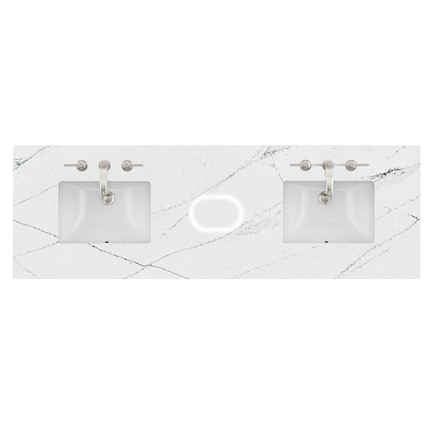 James Martin Vanities 72" Ethereal Noctis Double 3cm Top With Sink and FreePower Wireless Charger (040)