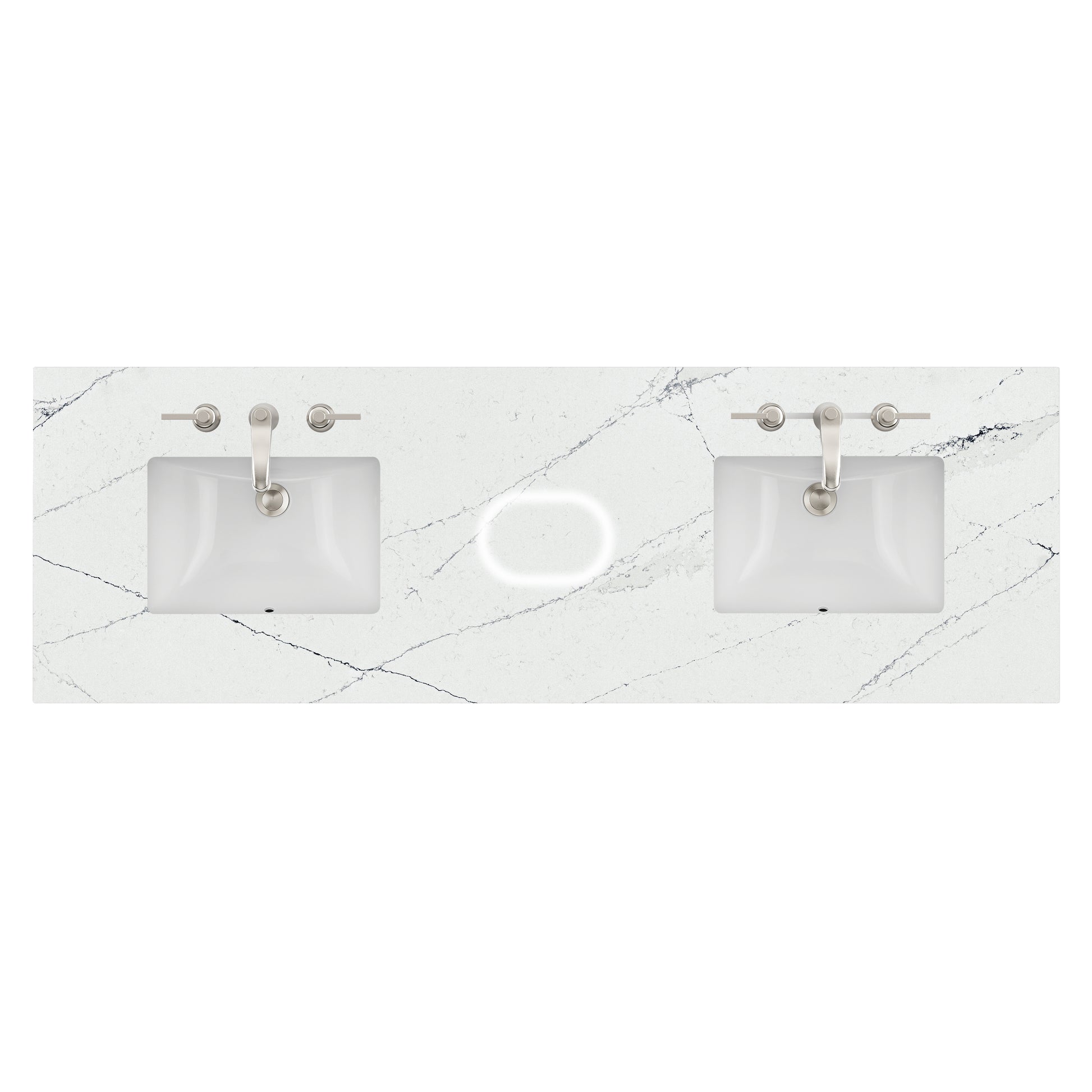 James Martin Vanities 72" Ethereal Noctis Double 3cm Top With Sink and FreePower Wireless Charger (040)