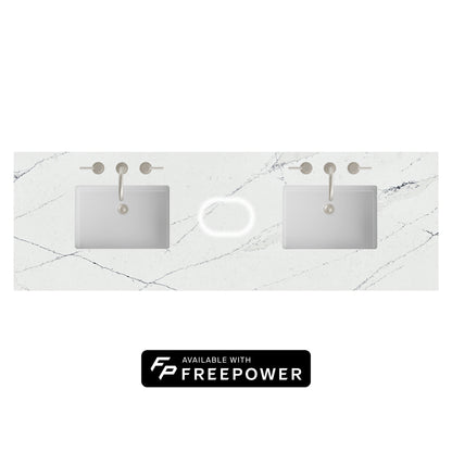 James Martin Vanities 72" Ethereal Noctis Double 3cm Top With Sink and FreePower Wireless Charger