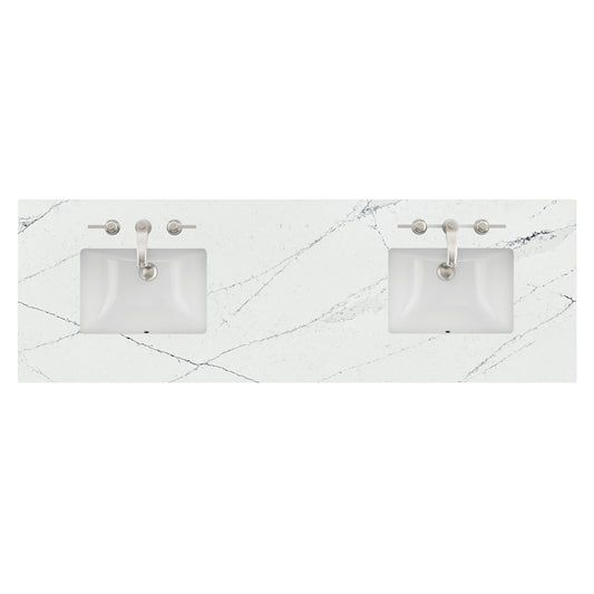 James Martin Vanities 72" Ethereal Noctis Double 3cm Top With Sink