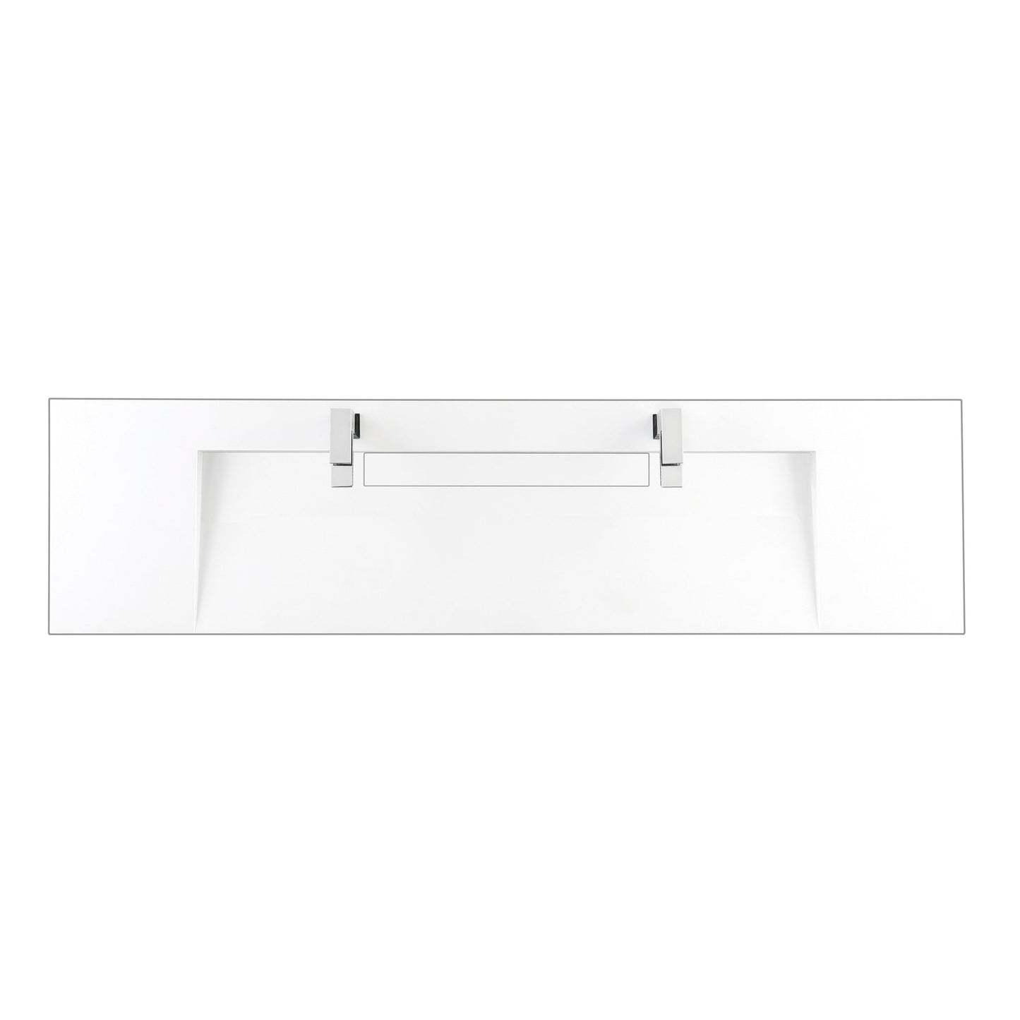 James Martin Vanities 72" Glossy White Finish Composite Stone Double Top