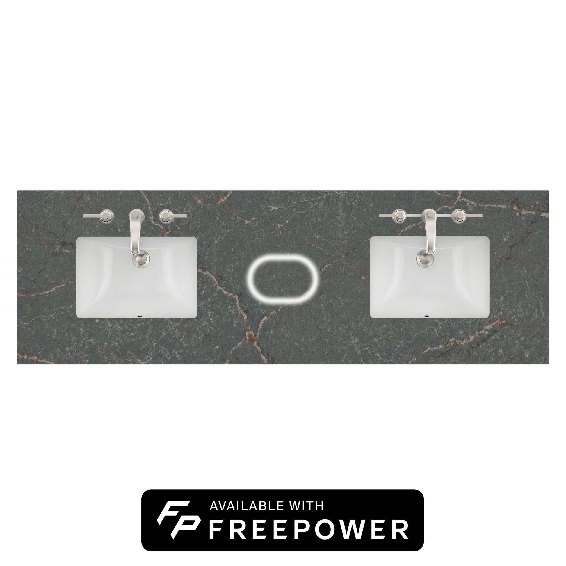 James Martin Vanities 72" Parisien Bleu Double 3cm Top With Sink and FreePower Wireless Charger (040)