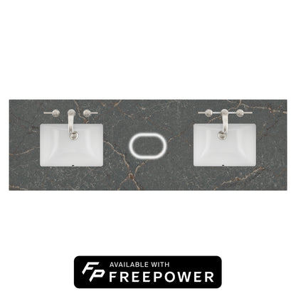 James Martin Vanities 72" Parisien Bleu Double 3cm Top With Sink and FreePower Wireless Charger (040)