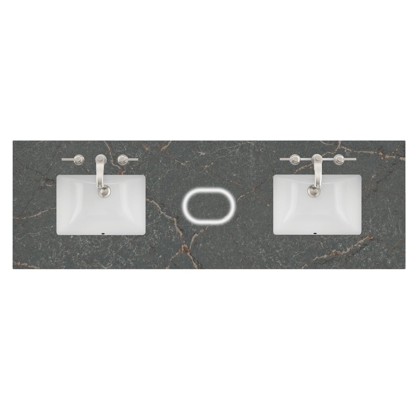 James Martin Vanities 72" Parisien Bleu Double 3cm Top With Sink and FreePower Wireless Charger (040)