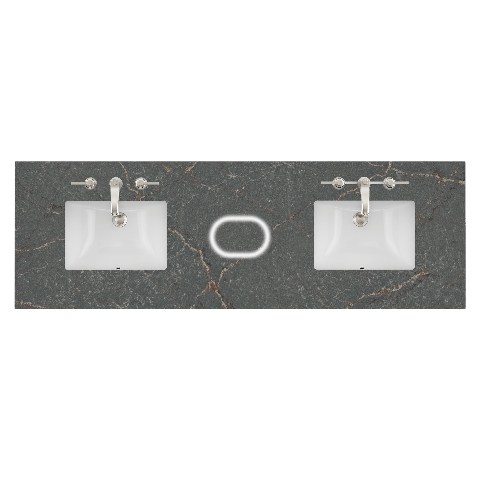 James Martin Vanities 72" Parisien Bleu Double 3cm Top With Sink and FreePower Wireless Charger (040)